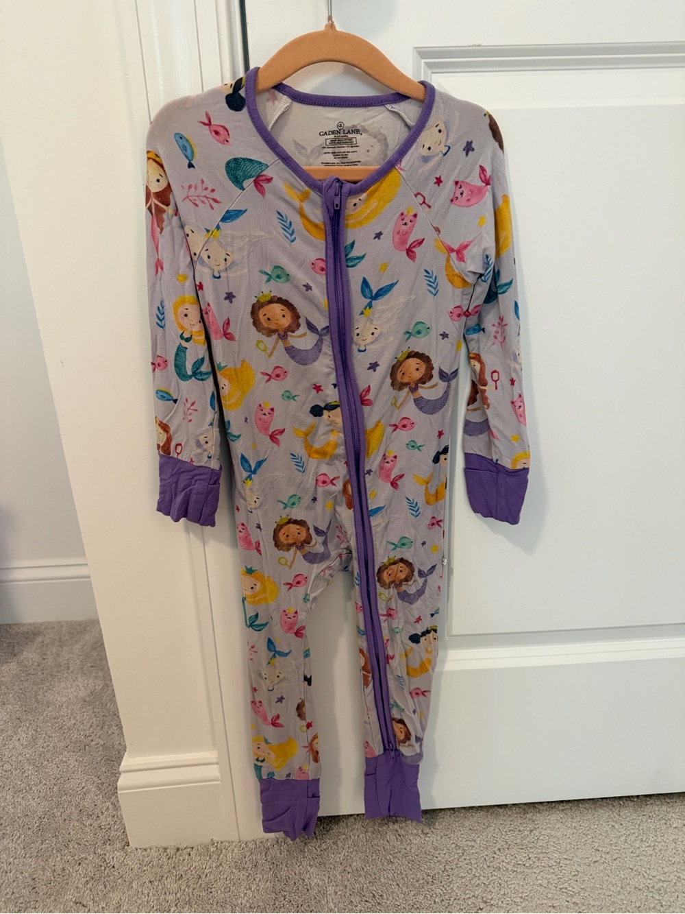 Caden Lane Purple Pajamas in Mermaid Tales Print